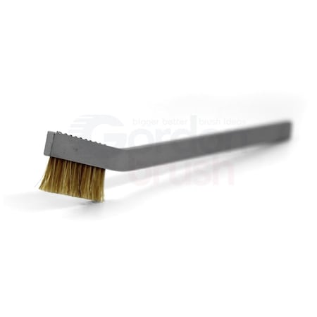 Gordon Brush 3x7 Row 0.006 Brass 0.016 Nylon Bristle Plastic Handle, PK12 11HHAG-12